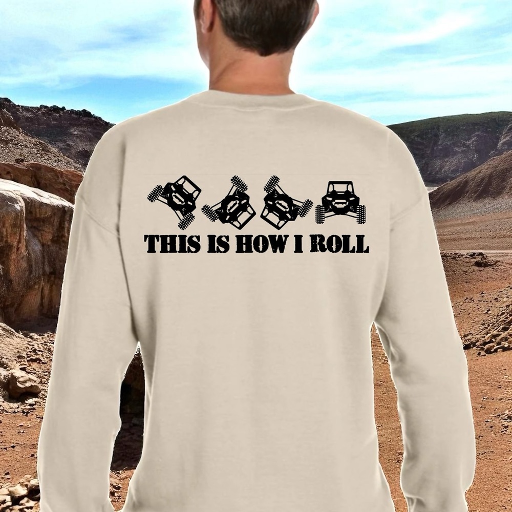 Men's Beige Graphic Long Sleeve Shirt - OFF-ROAD DESIGN
